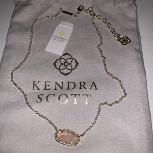 Kendra Scott Elisa Gold Necklace Rose Quartz
